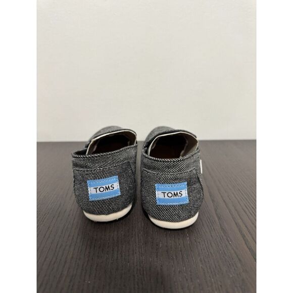 Toms Womens Black Twill Slip On Canvas Loafer Flat Shoes Size 5.5 NWOB - Picture 4 of 6